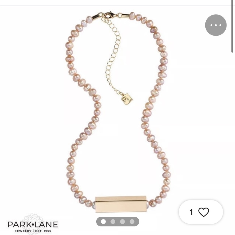 Park Lane Rosalie Pearl Necklace with Gold Accents